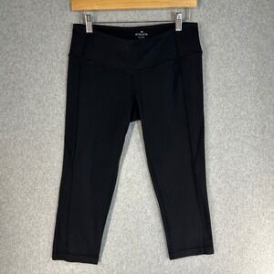 Athleta Black Salutation‎ Cropped Leggings Yoga Capri Pants Pocket Size Medium